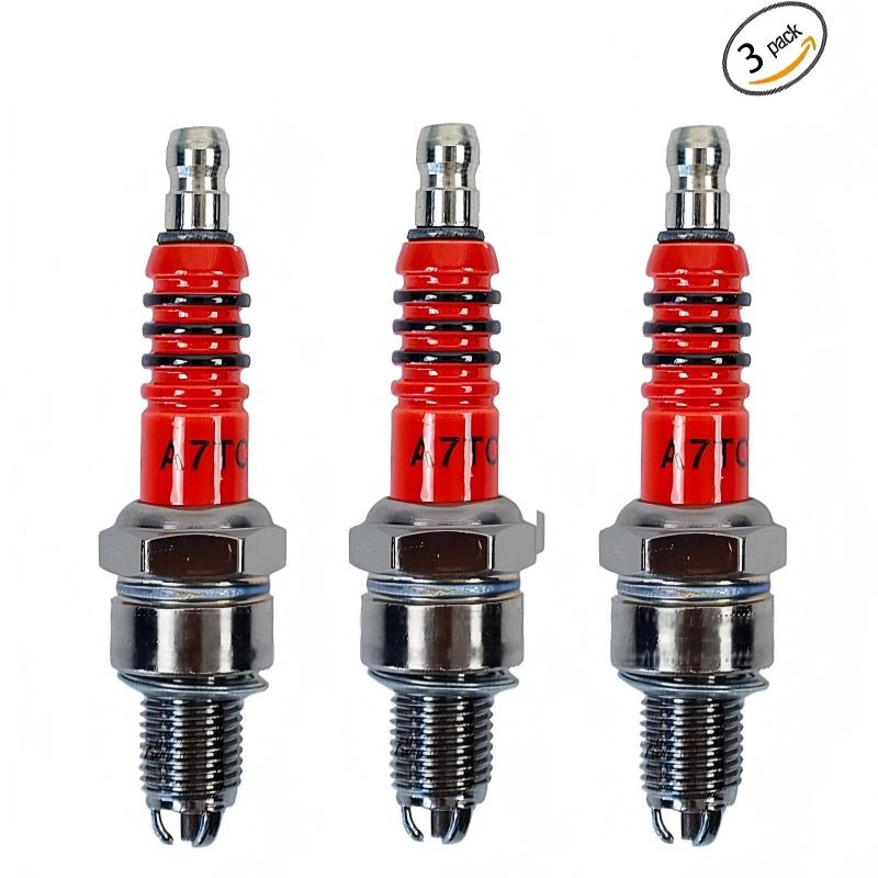 3Pcs A7TC 3Electrode Spark Plu - Motorcycle Spark Plug 评论和价格