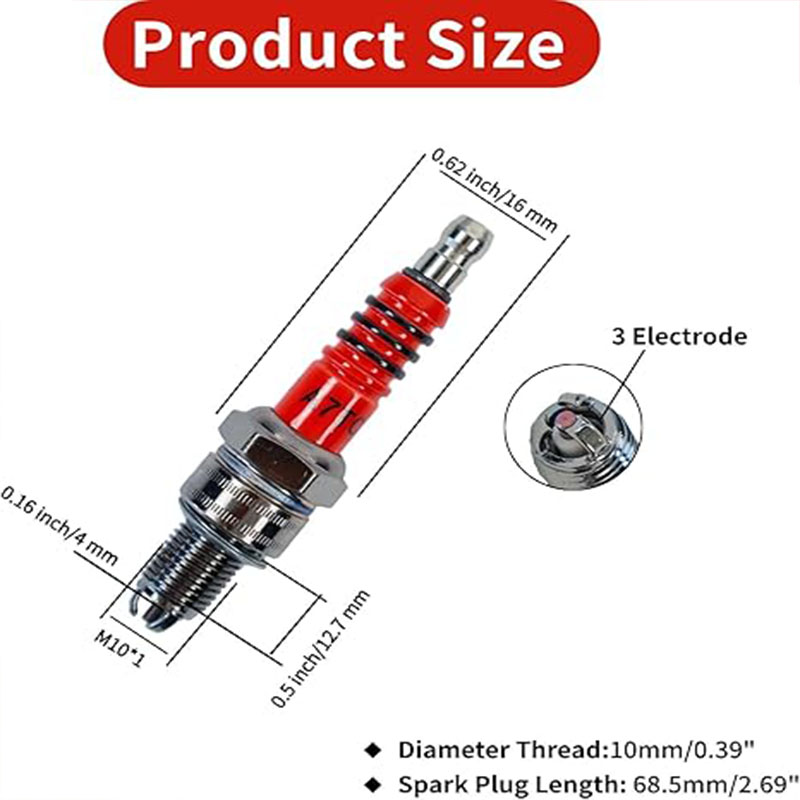 3Pcs A7TC 3Electrode Spark Plu - Motorcycle Spark Plug 评论和价格