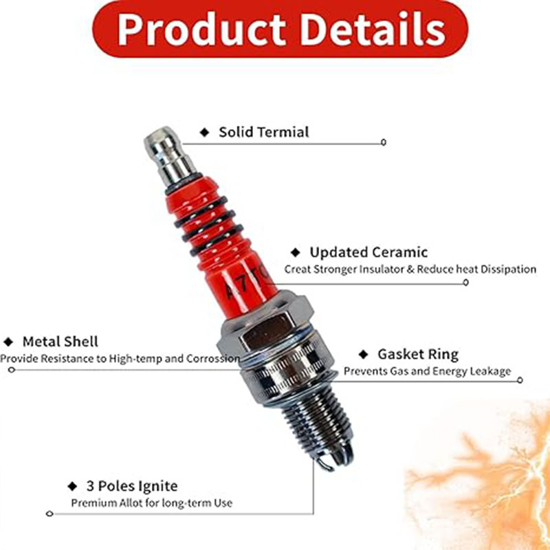 3Pcs A7TC 3Electrode Spark Plu - Motorcycle Spark Plug 评论和价格